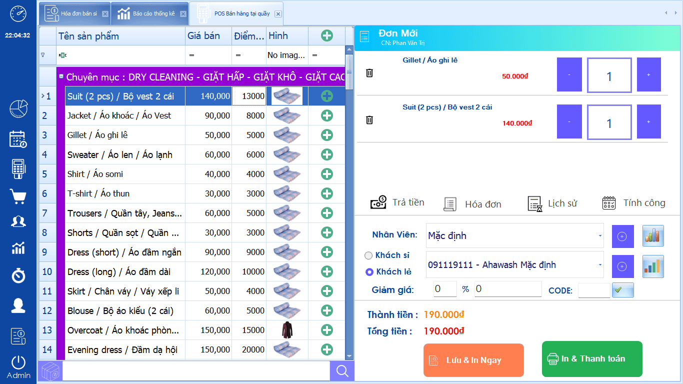 King Wash Phần mềm quản lý giăt ủi